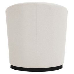 Poltrona Decorativa Base Fixa Preto Évora Poliéster Off White - CasaePoltrona - 7