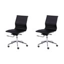 Ver imagem 1 de Kit 2 Cadeiras para Escritorio Diretor Esteirinha com Relax Corino 3301 Preto