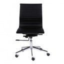 Ver imagem 3 de Kit 4 Cadeiras Escritório Diretor Esteirinha Rodízio Relax Corino 3301 Preto