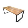 Mesa de Jantar Rustica em Madeira Maciça com Pés de Ferro Estilo Industrial 1,30m - 4