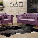 Ver imagem 1 de Sofá 2 e 1 Lugares Duquesa Decoração Sala Recepção Retrô Roxo
