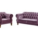Ver imagem 2 de Sofá 2 e 1 Lugares Duquesa Decoração Sala Recepção Retrô Roxo