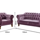 Ver imagem 3 de Sofá 2 e 1 Lugares Duquesa Decoração Sala Recepção Retrô Roxo