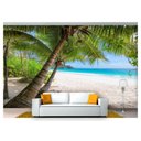 Ver imagem 1 de Papel De Parede Praia Mar Coqueiros Céu 3D Npr247