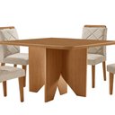 Ver mais imagens de Mesa de Jantar Evora 90cm Mdf Canto Copo e com 4 Cadeiras Melissa