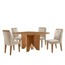 Ver imagem 2 de Mesa de Jantar Evora 90cm Mdf Canto Copo e com 4 Cadeiras Melissa