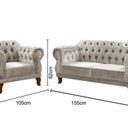 Ver imagem 3 de Sofá 2 e 1 Lugares Duquesa Decoração Sala Recepção Retrô Bege Claro