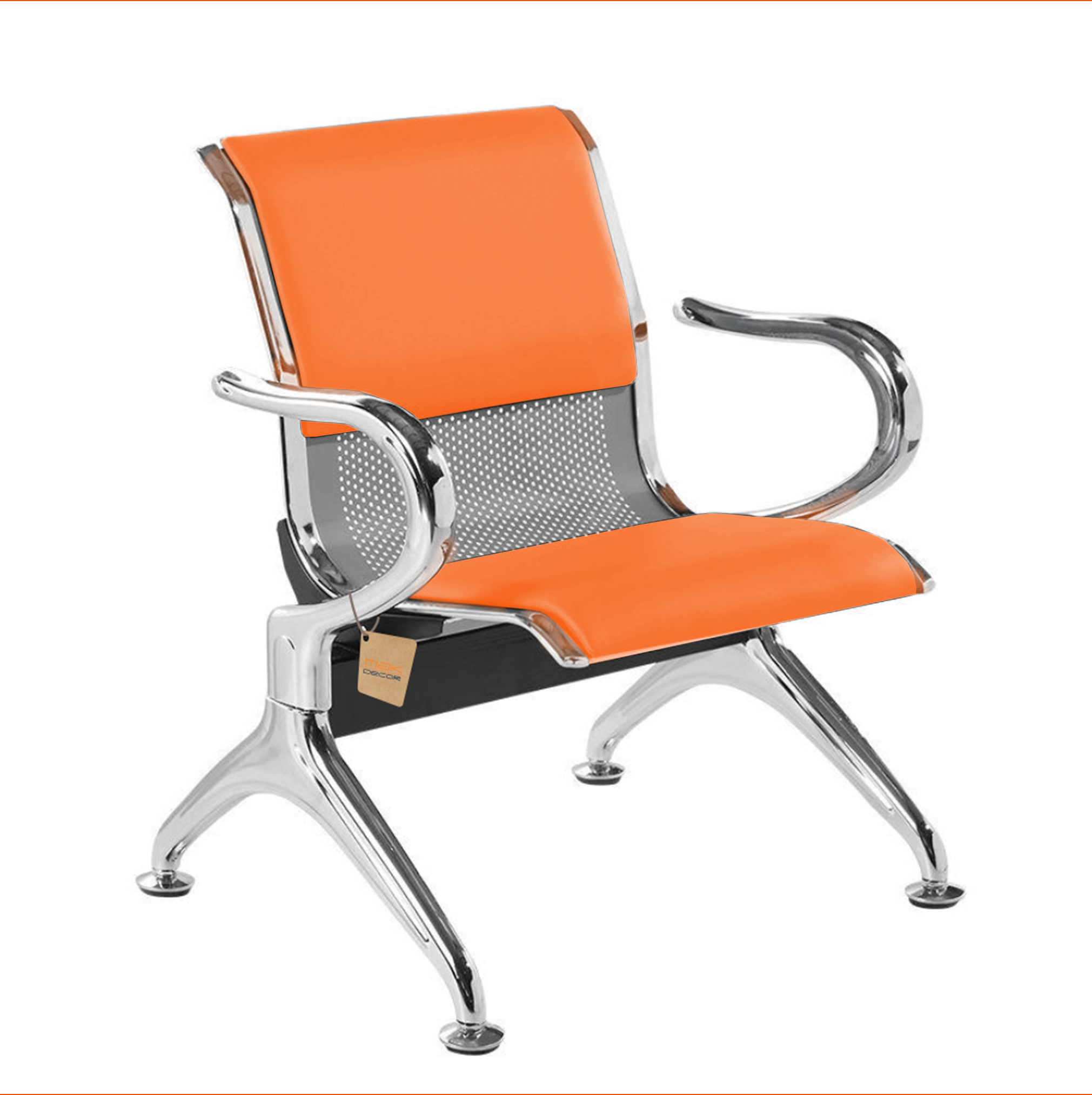 Cadeira Longarina 1 Lugar Com Estofado Colors: Laranja - 1