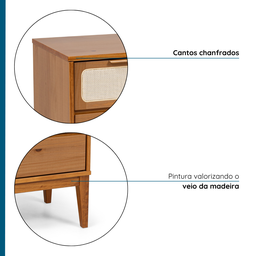 Kit com 2 Mesas de Cabeceira 2 Gavetas Madeira Maciça Viena - 7