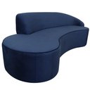 Ver mais imagens de Sofá Curvo 03 Lugares 210cm Eron Braço Esquerdo Veludo Azul Marinho - Nexta Casa