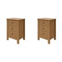 Ver imagem 1 de Kit 2 Mesas de Cabeceira 3 Gavetas 50cm Maggiore New Marrom Geneve