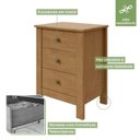 Ver imagem 3 de Kit 2 Mesas de Cabeceira 3 Gavetas 50cm Maggiore New Marrom Geneve