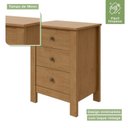Ver imagem 5 de Kit 2 Mesas de Cabeceira 3 Gavetas 50cm Maggiore New Marrom Geneve