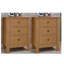 Ver imagem 2 de Kit 2 Mesas de Cabeceira 3 Gavetas 50cm Maggiore New Marrom Geneve