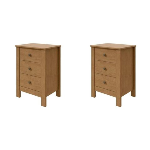 Kit 2 Mesas de Cabeceira 3 Gavetas Maggiore New