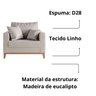 Poltrona Decorativa Beny Pés Base em Madeira Recepção Linho Cor:cru - 2