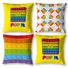 Kit 4 Capas de Almofadas Infantil Decorativas 40cm x 40cm Zíper invisível Digital Estampadas Pop It - 1