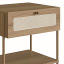 Ver imagem 5 de Kit 2 Mesas de Cabeceira 1 Gaveta Palhinha Pé Metal Dourado Oslo