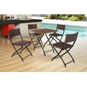 Ver imagem 2 de Jogo de Mesa Dobravel Imbuia com 4 Cadeiras Marrom