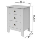 Ver imagem 3 de Kit 2 Mesas de Cabeceira 3 Gavetas 50cm Maggiore Branco