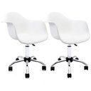 Ver imagem 1 de Conjunto 2 Cadeiras Eames com Braço Branca Office Cromada