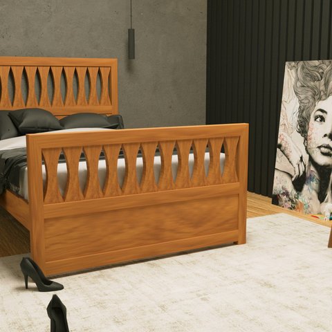 Cama Turin 160 madeira maciça