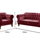 Ver imagem 3 de Sofá 2 e 1 Lugares Duquesa Decoração Sala Recepção Retrô Vermelho Bordô