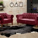 Ver imagem 1 de Sofá 2 e 1 Lugares Duquesa Decoração Sala Recepção Retrô Vermelho Bordô
