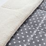 Coberdrom Bolinhas Casal Padrão Cobertor Macio Edredom Estampado Manta Sherpa Pele de Carneiro Cinza - 4
