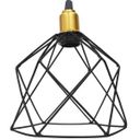 Ver imagem 4 de 2 Pendentes Aramado Cálice Luminária Lustre Retrô Balcão Preto Dourado + 2 Lâmpadas Led ST64