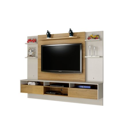Home Suspenso Status para Tvs de Ate 60 Polegadas Valdemoveis Off White/Cinamomo