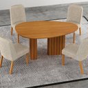 Ver imagem 7 de Conjunto Sala de Jantar Tampo Orgânico MDF 135m com 4 Cadeiras Isis Marrom/Cinamomo/Palha