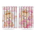 Ver imagem 3 de Kit Cortina + 3 Capas Almofadas Infantil Ursinha Princesa 02