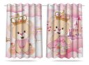 Ver imagem 3 de Kit Cortina + 3 Capas Almofadas Infantil Ursinha Princesa 02