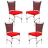 4 Cadeiras em Alumínio e Fibra Sintética Jk Cozinha Edícula Vinho Dark e Vermelho - 1
