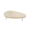 Ver imagem 3 de Mesa de Centro Decorativa Orgânica Pé Metal Tampo Mdf Moderna Off White