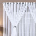 Ver imagem 3 de Cortina Paula 2,00m X 1,70m Branca para Trilho Comum Tecido Voal Leve Clean