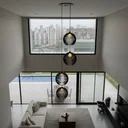 Ver imagem 3 de Lustre Pendente para Sala Pé Direito Duplo Quatro Ball P7 - Preto