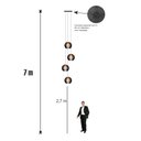 Ver imagem 3 de Lustre Pendente para Sala Pé Direito Duplo Quatro Ball P7 - Preto