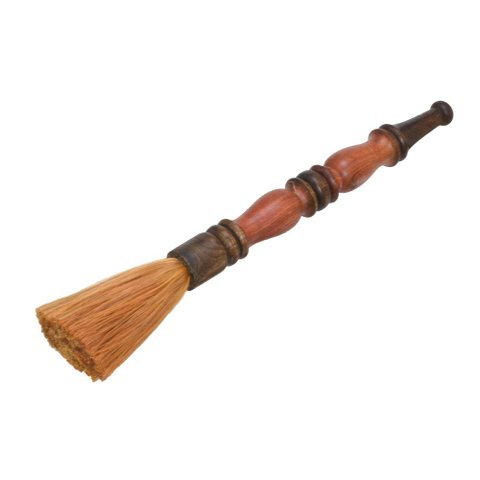 Pincel Decorativo em Juta e Madeira Laranja e Marrom - 50cm