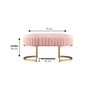 Banco Recamier Puff Glow Veludo Bege 75cm Zahav Estofados:Rosa - 2