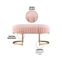 Ver imagem 3 de Banco Recamier Puff Glow Veludo Bege 75cm Zahav Estofados:Rosa