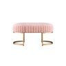 Banco Recamier Puff Glow Veludo Bege 75cm Zahav Estofados:Rosa - 1