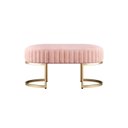 Ver imagem 1 de Banco Recamier Puff Glow Veludo Bege 75cm Zahav Estofados:Rosa