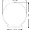 Ver imagem 2 de Globo de Vidro Leitoso Esférico com Colar 10 X 15