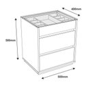 Ver imagem 4 de Kit 2 Mesas de Cabeceira 3 Gavetas com Organizador Tampo Vidro Belize Branco