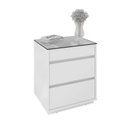 Ver imagem 7 de Kit 2 Mesas de Cabeceira 3 Gavetas com Organizador Tampo Vidro Belize Branco