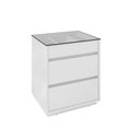 Ver imagem 3 de Kit 2 Mesas de Cabeceira 3 Gavetas com Organizador Tampo Vidro Belize Branco