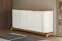 Ver imagem 1 de Buffet Aparador Durvo MDF 4 Portas 160cm com Pés em Madeira Maciça Serena