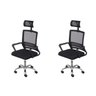 Kit 2 Cadeiras Escritório Presidente Tela Mesh Lyon - 1